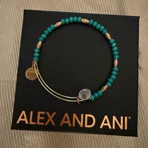 ⭐️ Alex and Ani: Turquoise Beaded Bracelet with Gold Accents